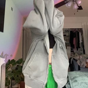 Sea green Brandy Melville oversized zip up hoodie
